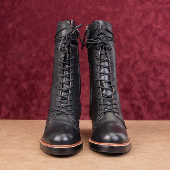 Reformation Women Ada Lace-up Zip Mid calf Combat Boots sz 8 - Picture 3 of 8